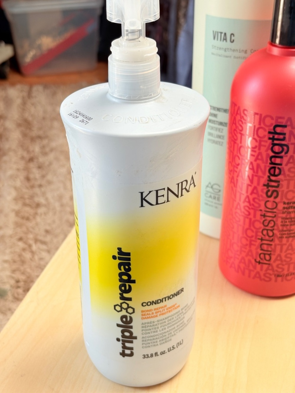 Kenra Triple Repair Conditioner — Yellow & White Bottle